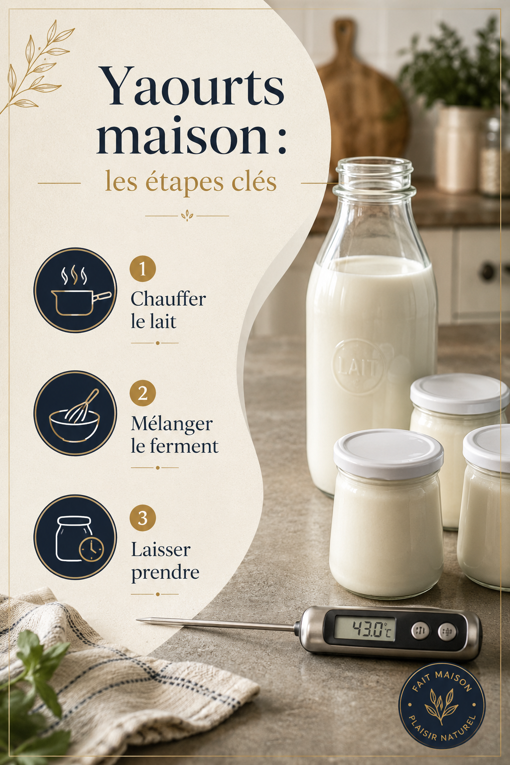Étapes pour réussir des yaourts maison sans yaourtière