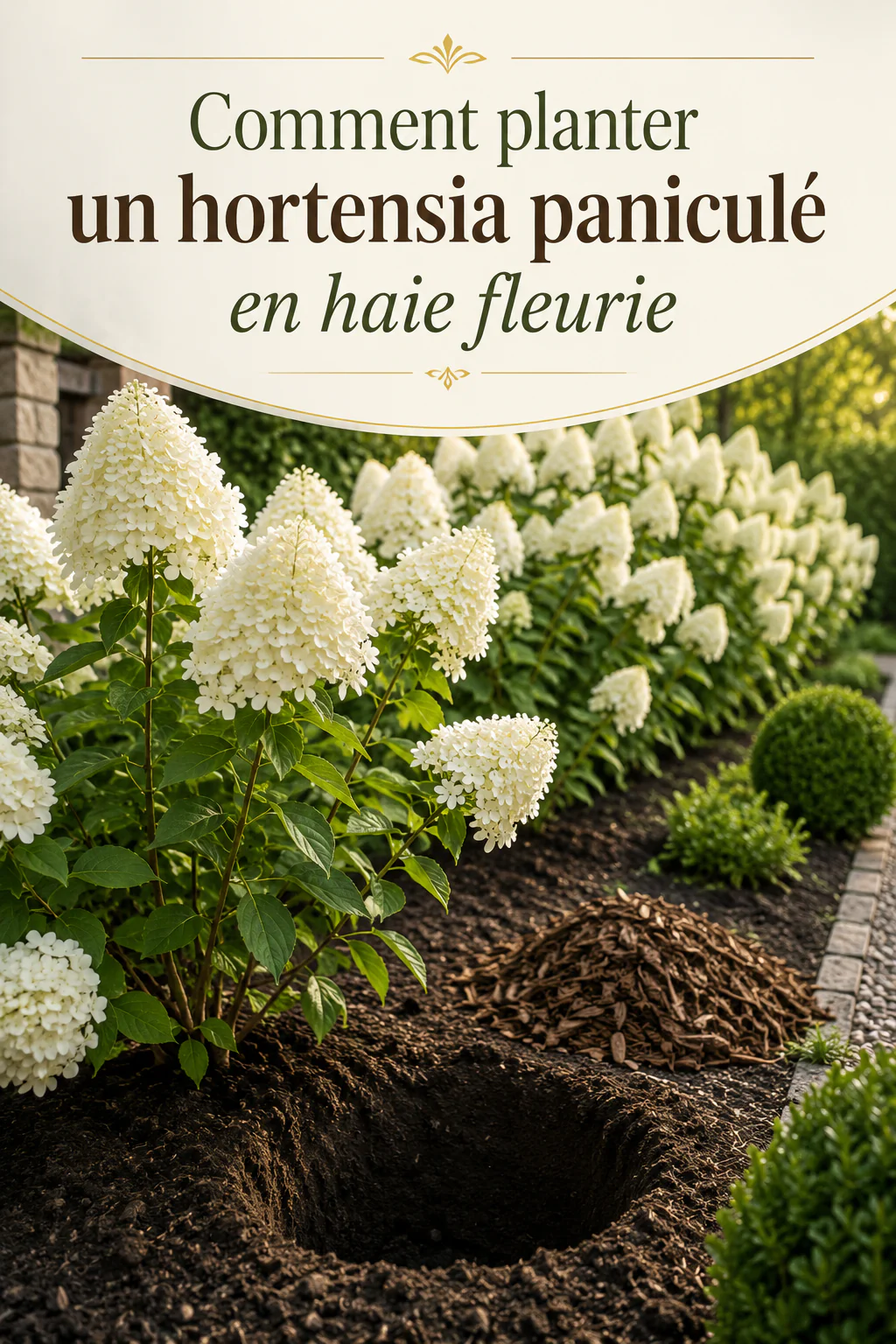 Planter un hortensia paniculé en haie fleurie